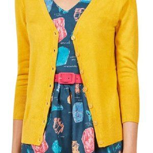 ModCloth charter school cardigan in mustard